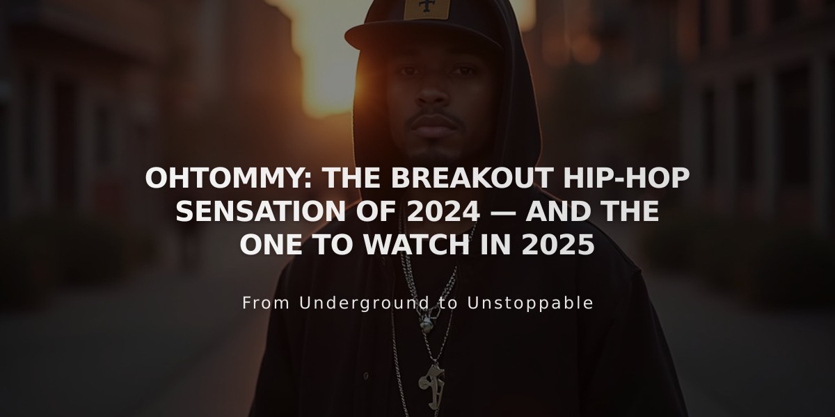 OhTommy: Wisconsin's Rising Hip-Hop Star Making Waves in 2024 and Beyond