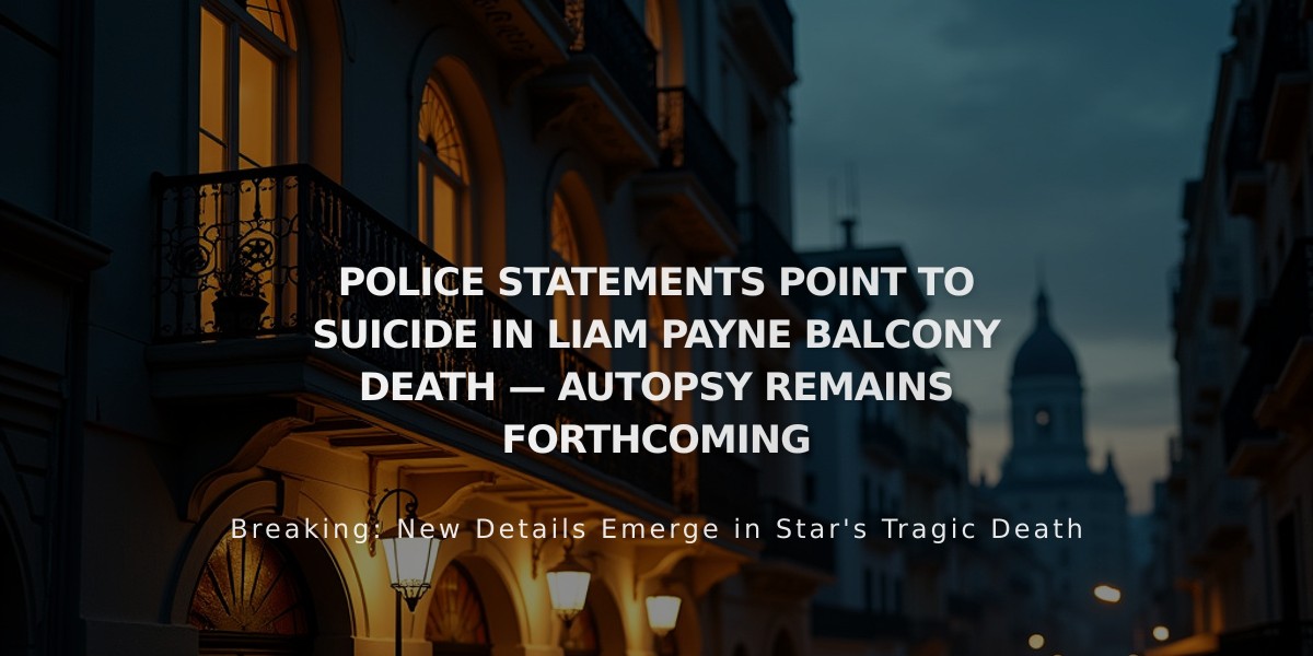 Liam Payne's Fatal Hotel Fall in Argentina Points to Suicide, Police Say