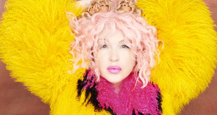 Cyndi Lauper pink-haired headshot