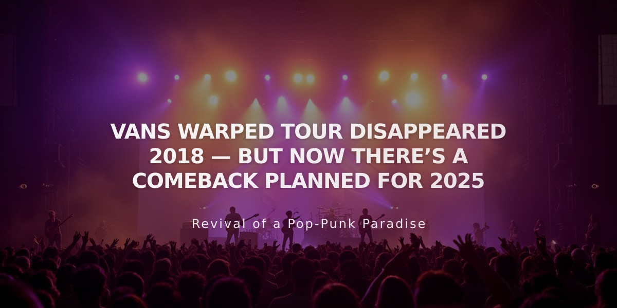 Vans Warped Tour Makes Epic Return in 2025 with 30th Anniversary Festival Series