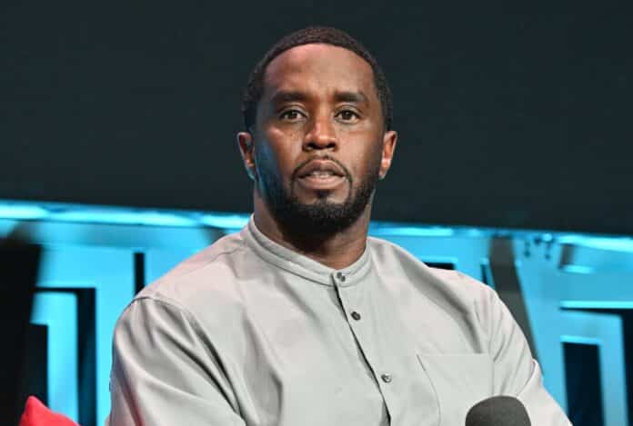 Diddy speaking at press conference