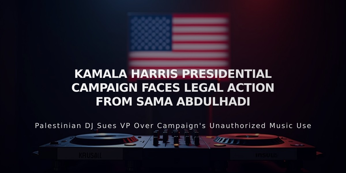 Palestinian DJ Sama Abdulhadi Sues Kamala Harris Campaign Over Unauthorized Image Use