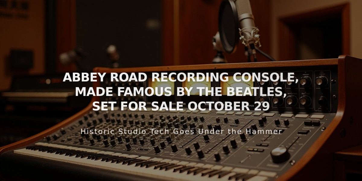 Historic Beatles Abbey Road Console Hits Market After 50-Year Journey