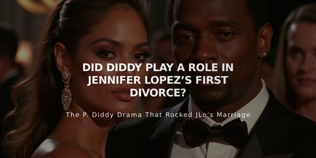 Jennifer Lopez's First Husband Claims Diddy Caused Their Marriage to End in 1998