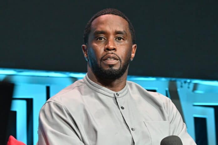 Sean Combs wearing gray