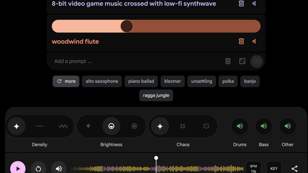 MusicFX AI DJ interface screenshot