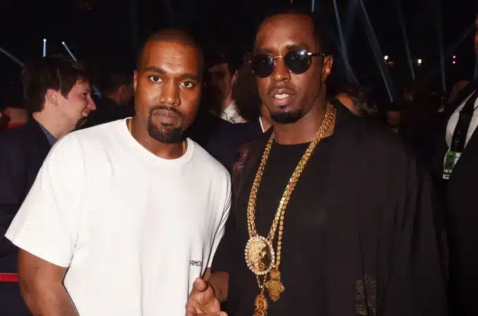 Diddy and Kanye posing together