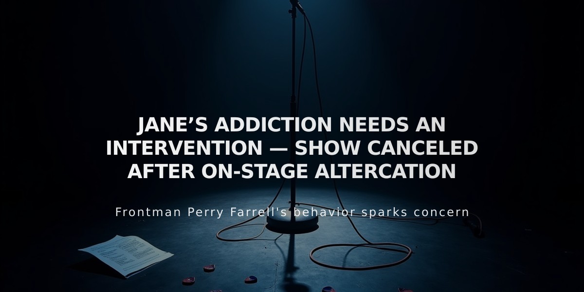 Jane's Addiction Show Canceled After Perry Farrell's On-Stage Fight Forces Band to Halt Tour