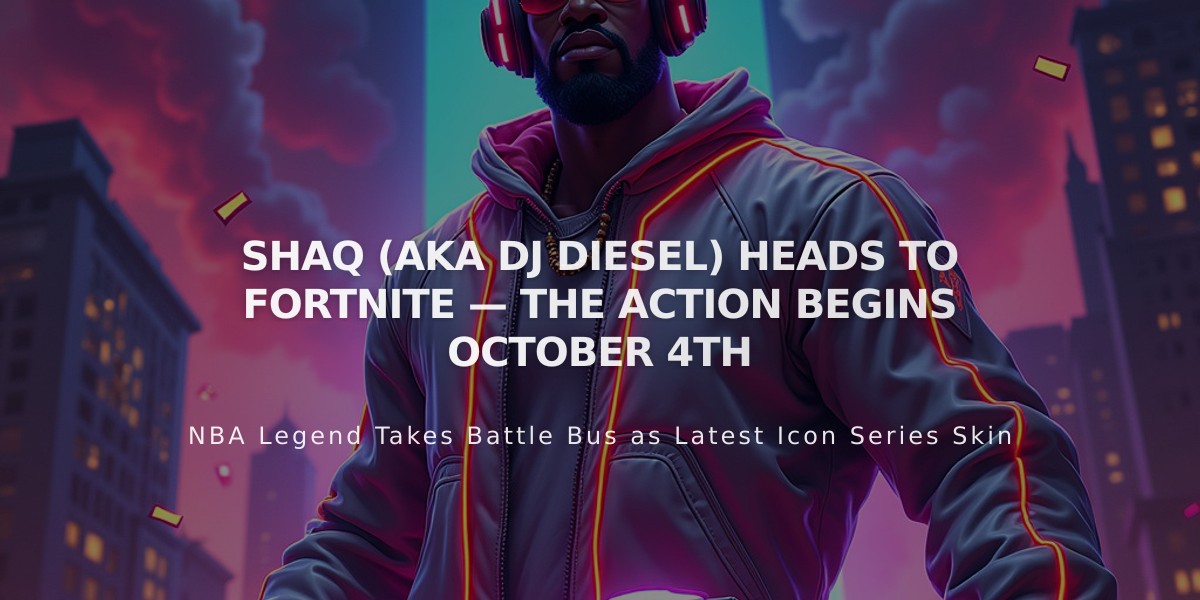 Shaquille O'Neal Brings DJ Diesel Persona to Fortnite on October 4