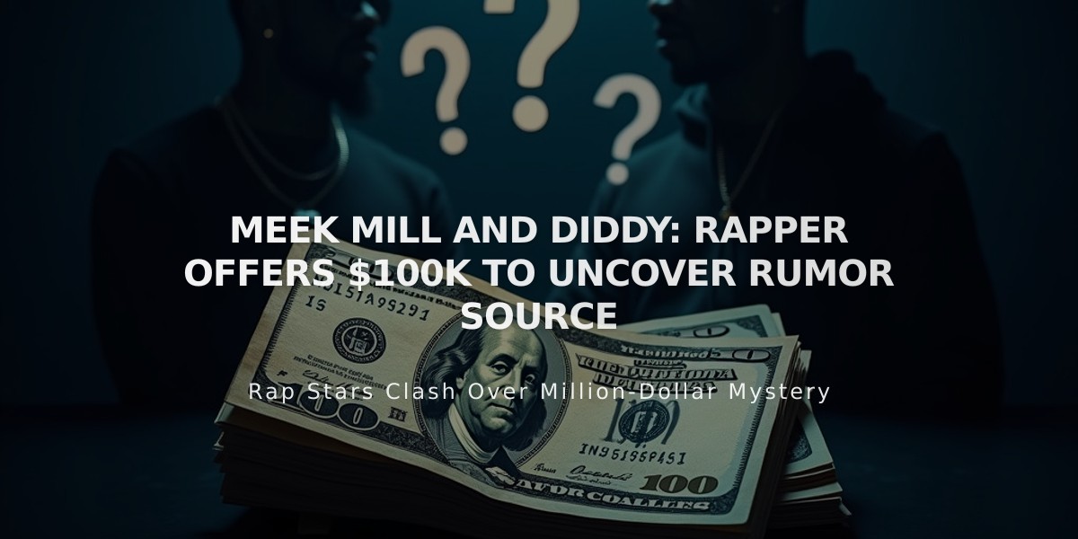 Meek Mill Offers $100,000 Reward to Expose Source of Diddy-Related Rumors