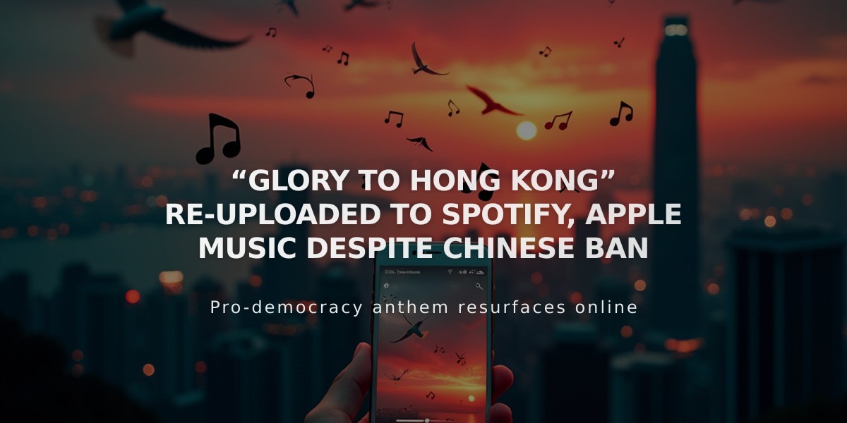 Hong Kong Pro-Democracy Anthem Returns to Spotify, Apple Music Despite Ban