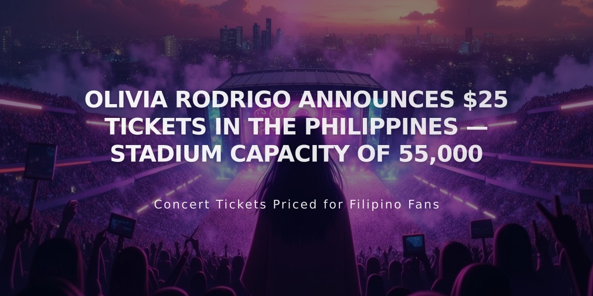 Olivia Rodrigo's Manila Concert Sets $25 Flat-Rate Tickets at 55,000-Capacity Arena