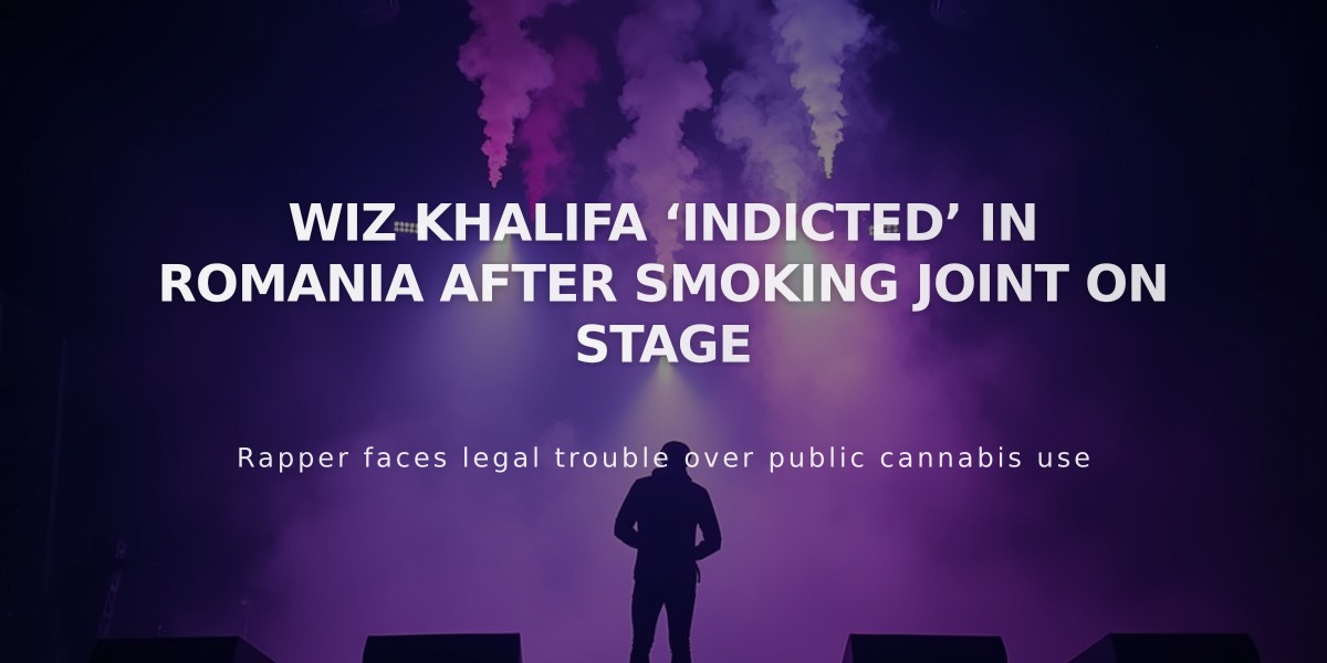 Wiz Khalifa Faces Legal Charges in Romania Over On-Stage Cannabis Use