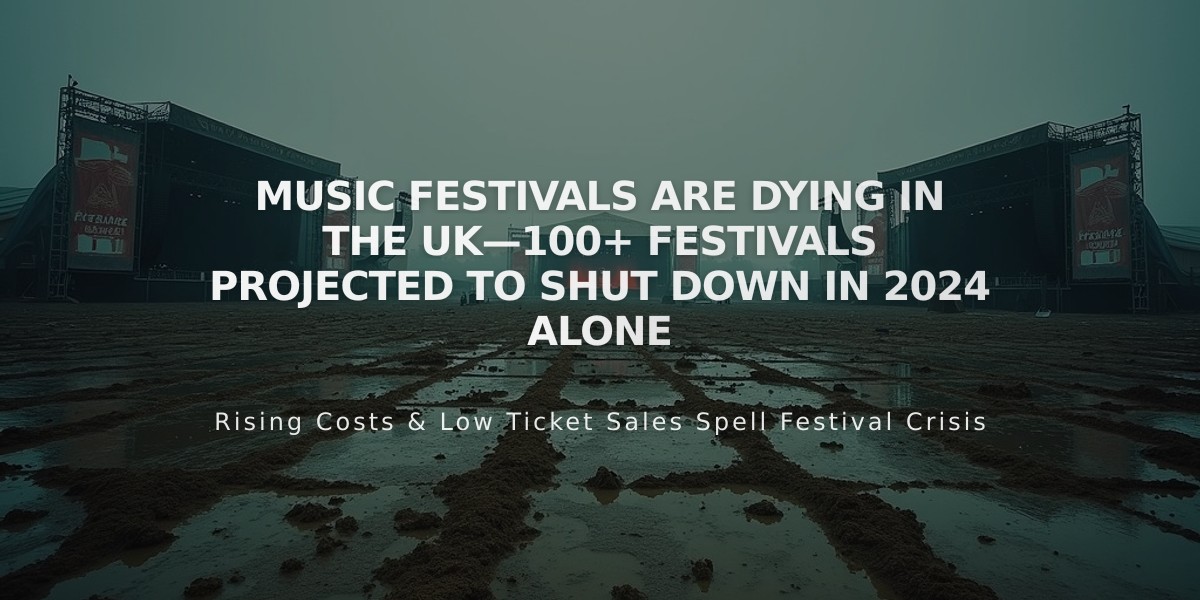 UK Music Festival Crisis: Over 100 Events Face Closure in 2024 as Industry Struggles