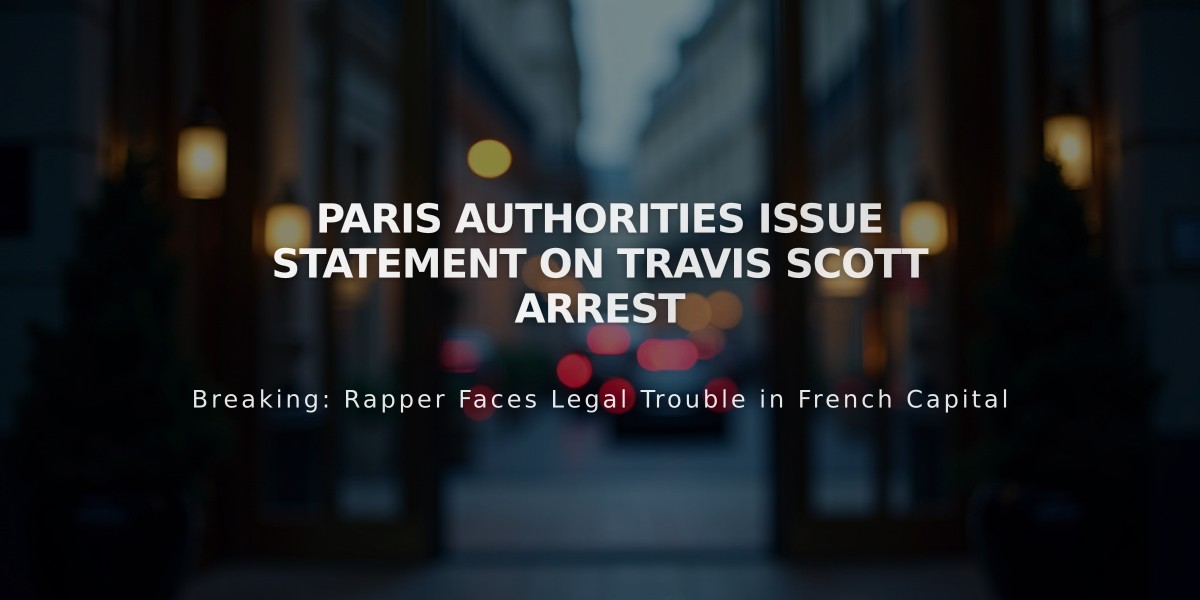 Travis Scott Detained in Paris Following Hotel Security Incident