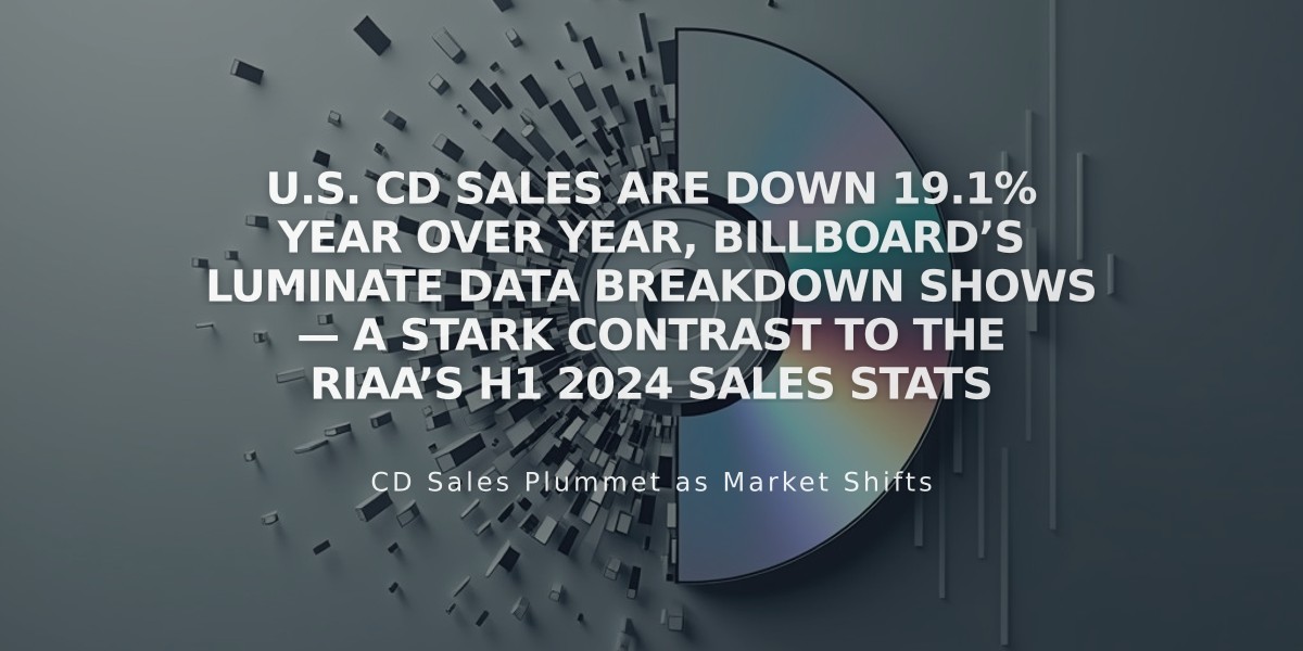 U.S. CD Sales Drop 19.1% According to Luminate Data, Contrasting RIAA Growth Reports