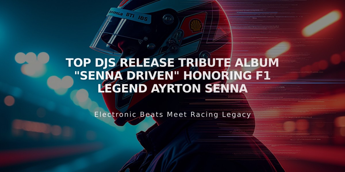 Top DJs Release Tribute Album "Senna Driven" Honoring F1 Legend Ayrton Senna