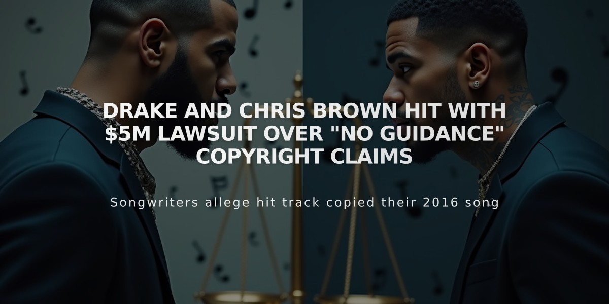 Drake and Chris Brown Hit with $5M Lawsuit Over "No Guidance" Copyright Claims