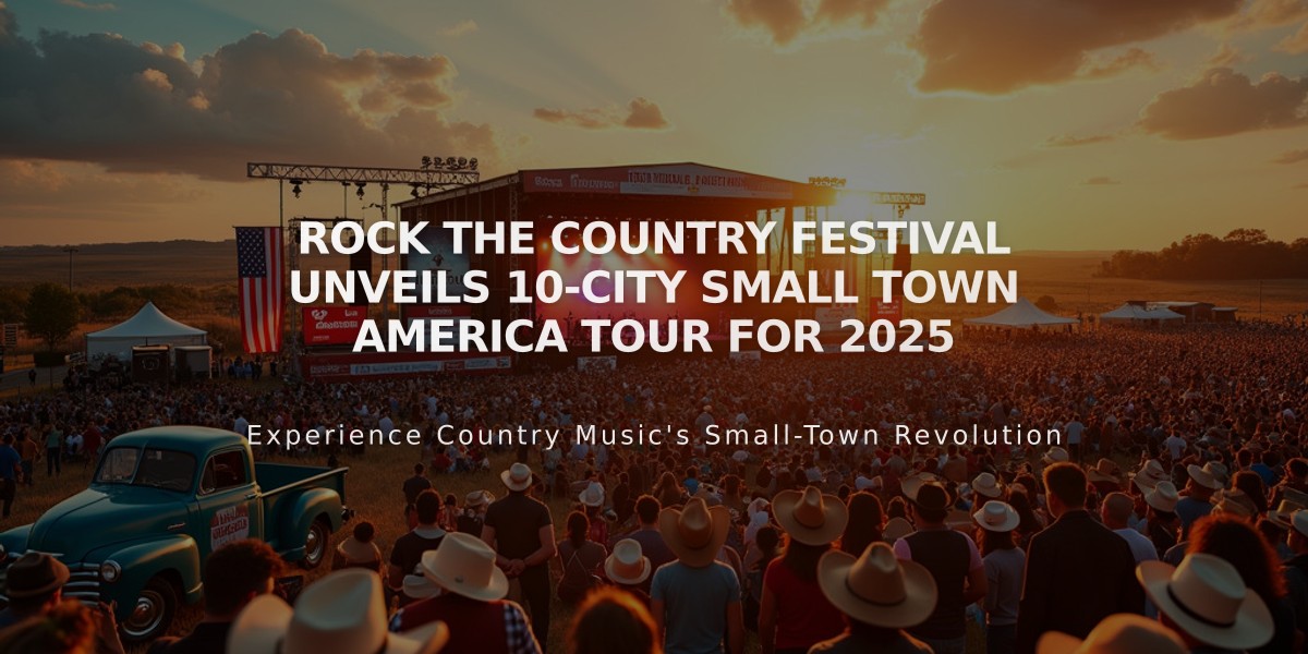 Rock the Country Festival Unveils 10-City Small Town America Tour for 2025