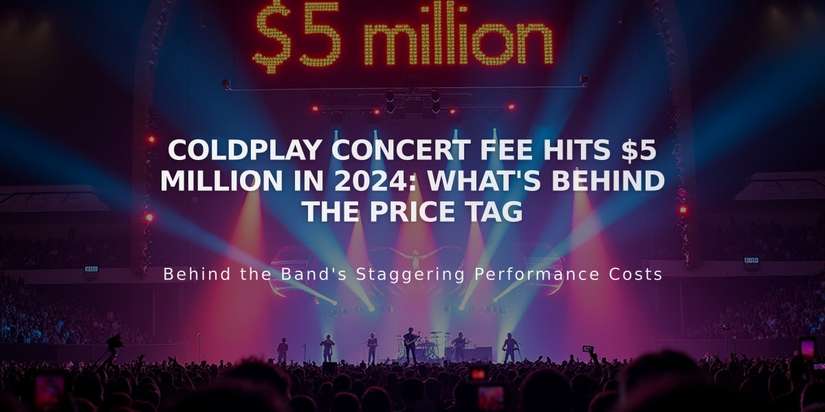 Coldplay Concert Fee Hits $5 Million in 2024: What's Behind the Price Tag