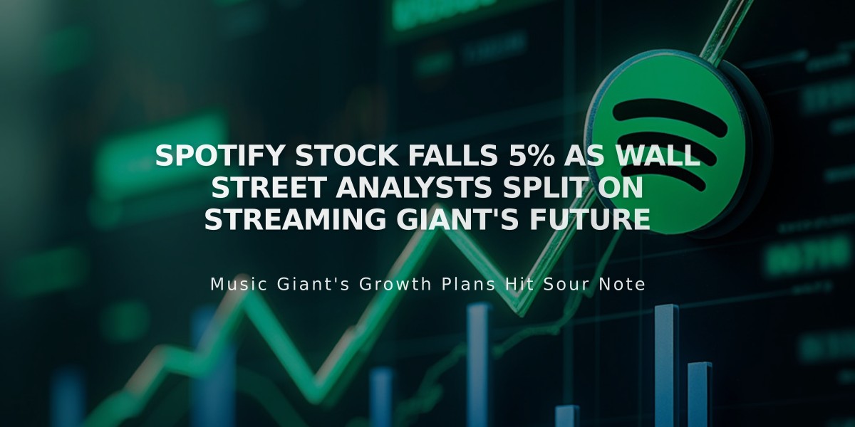 Spotify Stock Falls 5% as Wall Street Analysts Split on Streaming Giant's Future