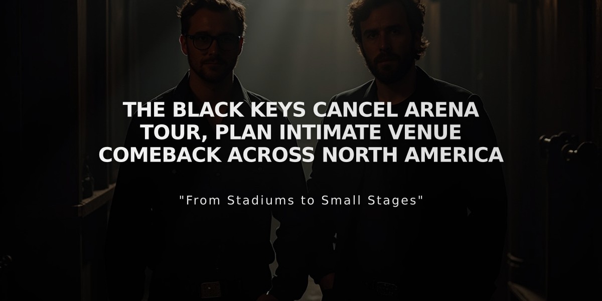 The Black Keys Cancel Arena Tour, Plan Intimate Venue Comeback Across North America