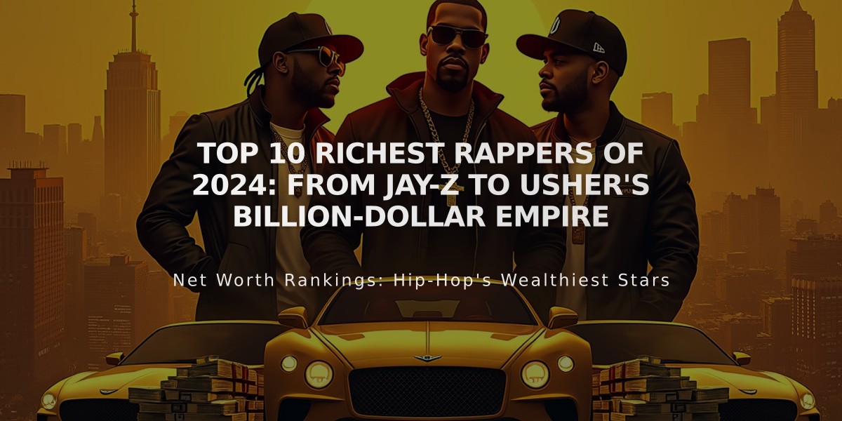 Top 10 Richest Rappers of 2024: From Jay-Z to Usher's Billion-Dollar Empire