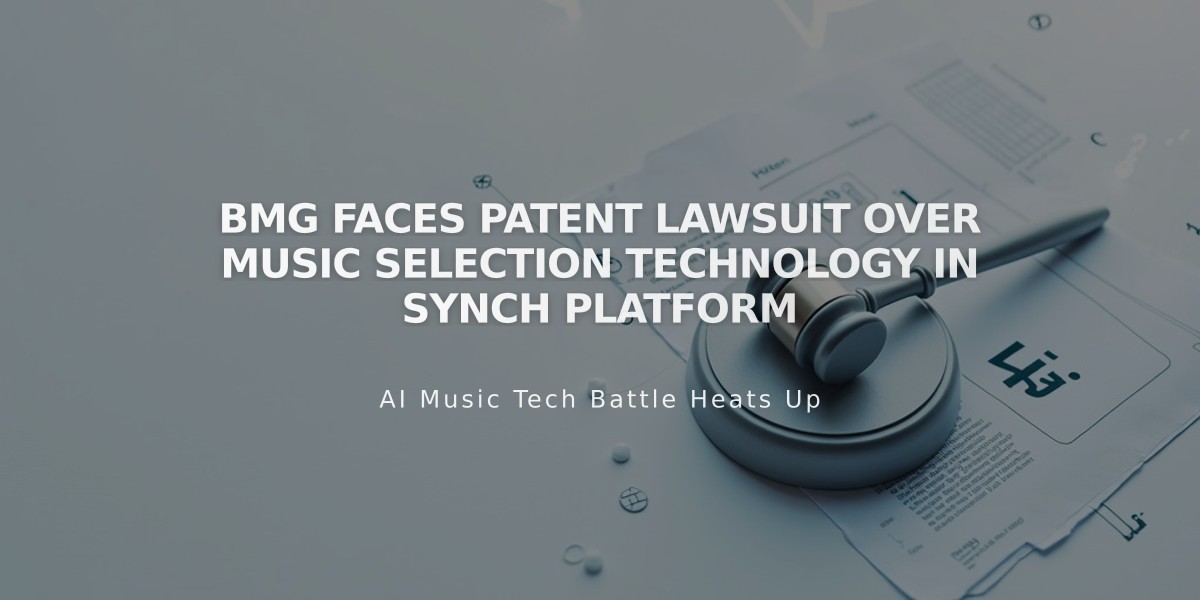 BMG Faces Patent Lawsuit Over Music Selection Technology in Synch Platform