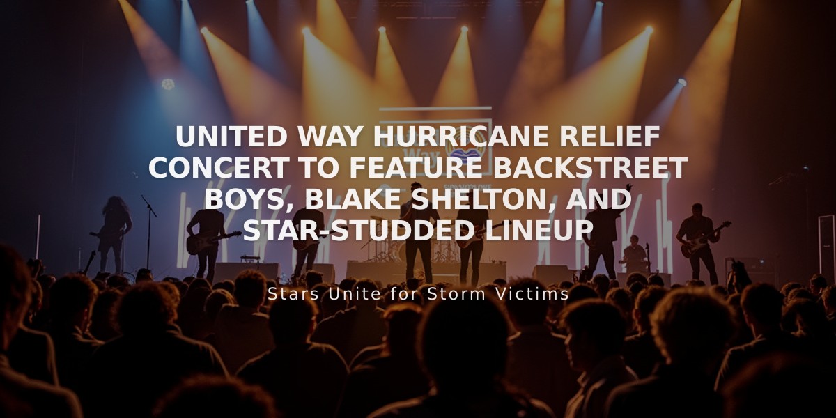 United Way Hurricane Relief Concert to Feature Backstreet Boys, Blake Shelton, and Star-Studded Lineup