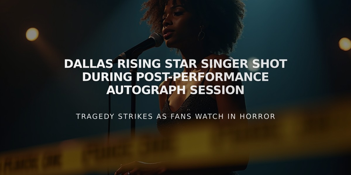 Dallas Rising Star Singer Shot During Post-Performance Autograph Session