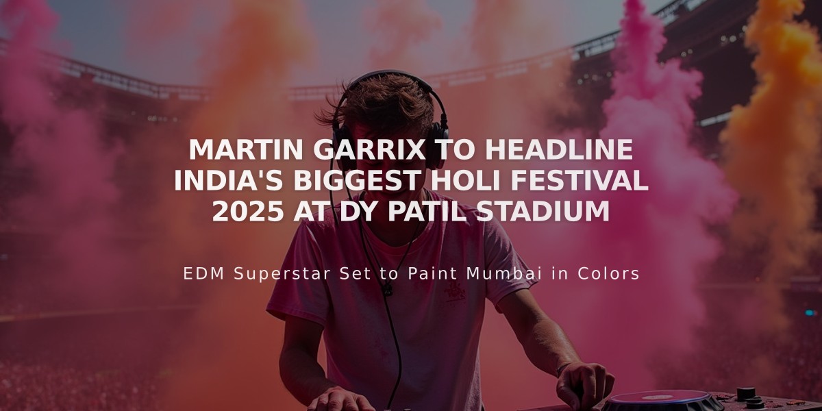 Martin Garrix to Headline India's Biggest Holi Festival 2025 at DY Patil Stadium