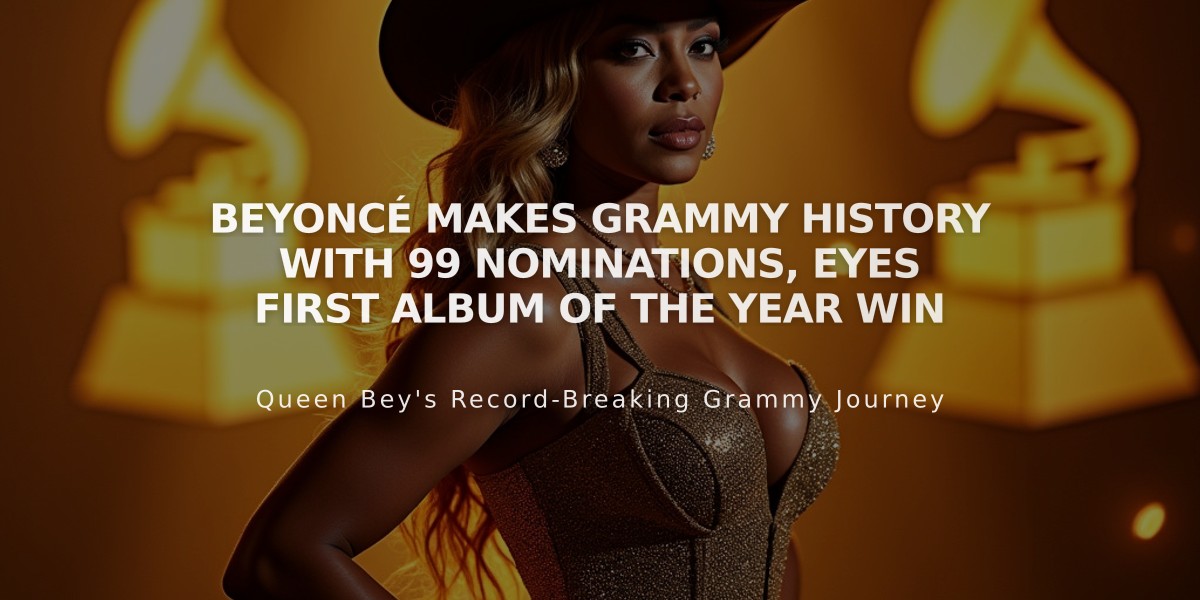 Beyoncé Makes Grammy History with 99 Nominations, Eyes First Album of the Year Win