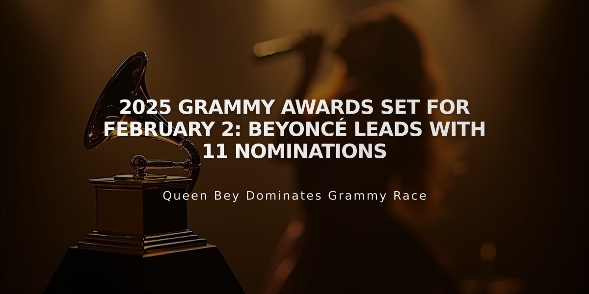 2025 Grammy Awards Set for February 2: Beyoncé Leads with 11 Nominations