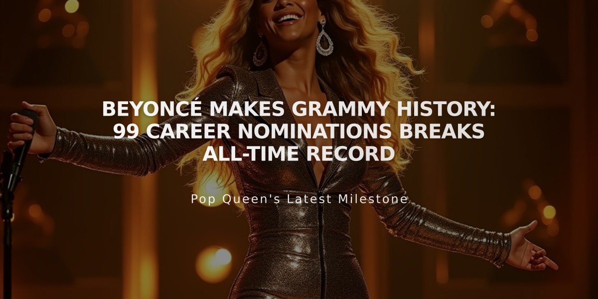 Beyoncé Makes Grammy History: 99 Career Nominations Breaks All-Time Record