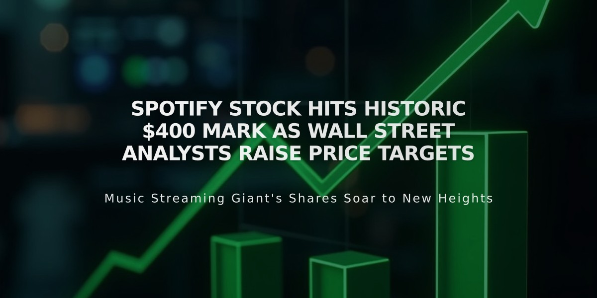 Spotify Stock Hits Historic $400 Mark as Wall Street Analysts Raise Price Targets