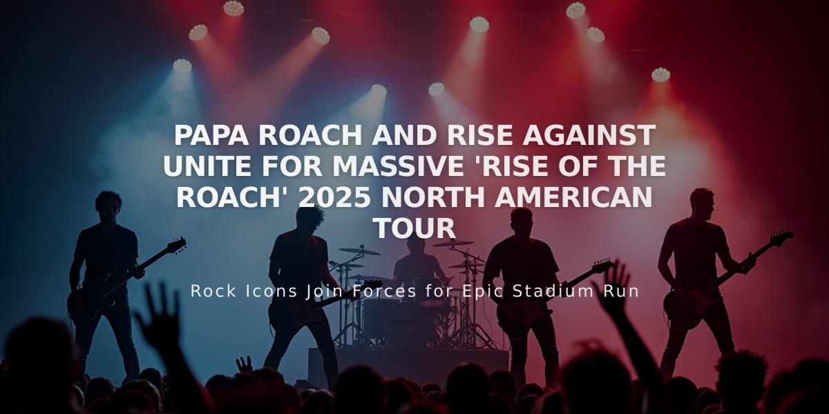 Papa Roach and Rise Against Unite for Massive 'Rise of the Roach' 2025 North American Tour