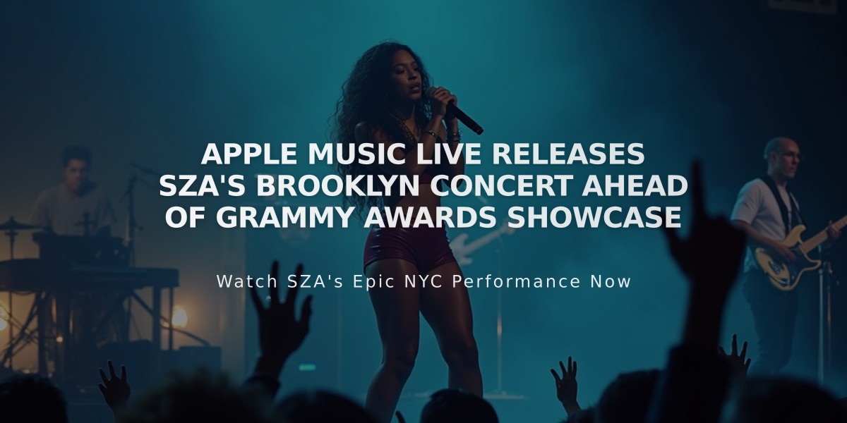 Apple Music Live Releases SZA's Brooklyn Concert Ahead of Grammy Awards Showcase