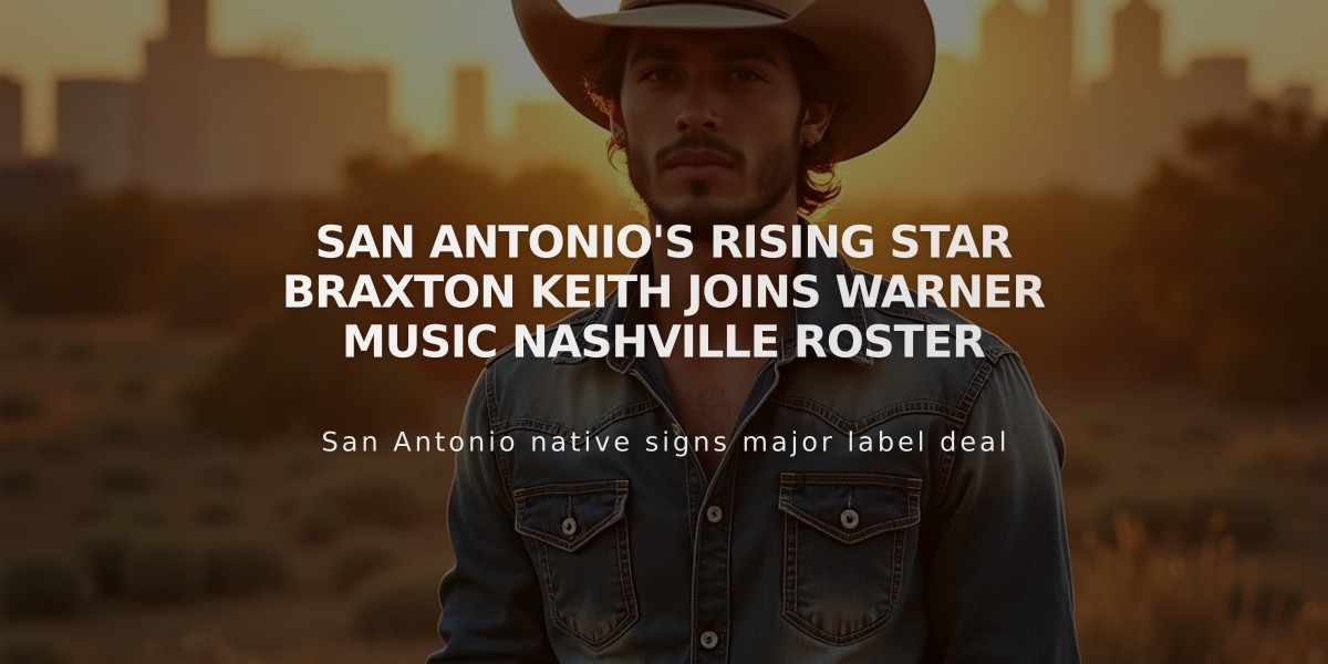 San Antonio's Rising Star Braxton Keith Joins Warner Music Nashville Roster