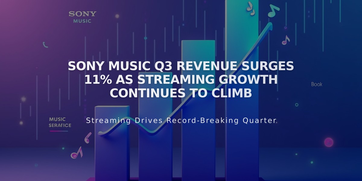 Sony Music Q3 Revenue Surges 11% as Streaming Growth Continues to Climb