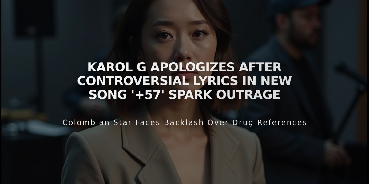 Karol G Apologizes After Controversial Lyrics in New Song '+57' Spark Outrage