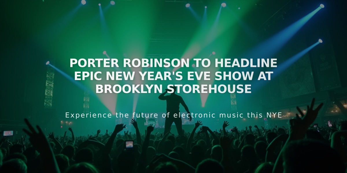 Porter Robinson to Headline Epic New Year's Eve Show at Brooklyn Storehouse