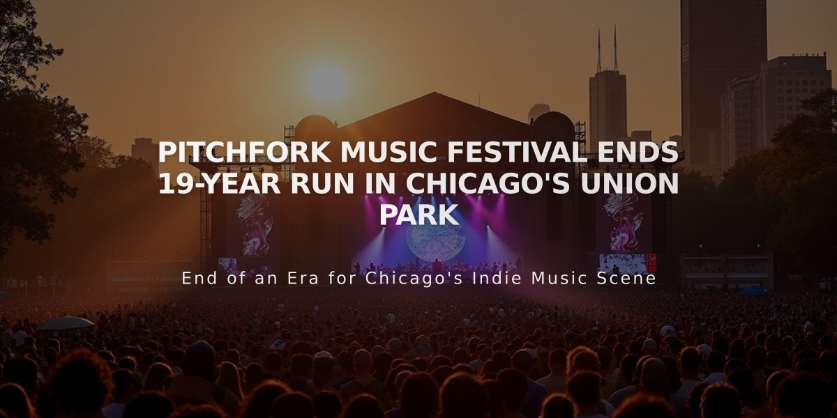 Pitchfork Music Festival Ends 19-Year Run in Chicago's Union Park