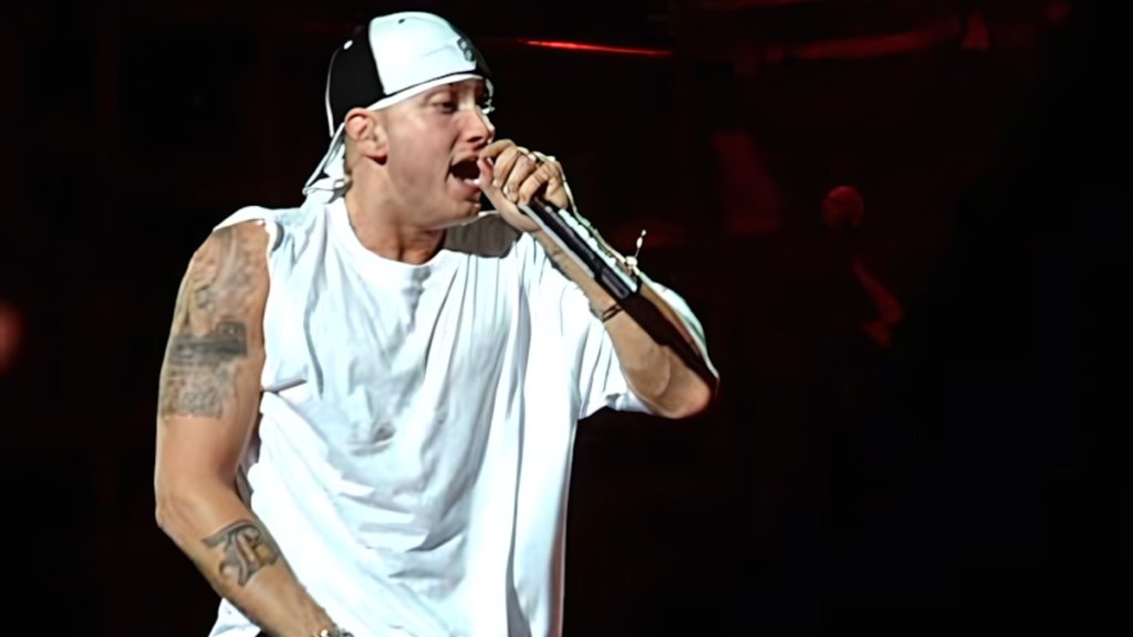 Eminem performing on stage