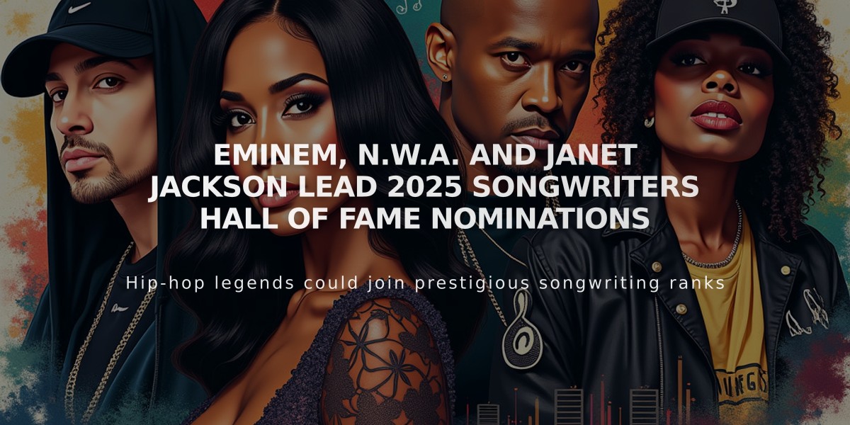 Eminem, N.W.A. and Janet Jackson Lead 2025 Songwriters Hall of Fame Nominations