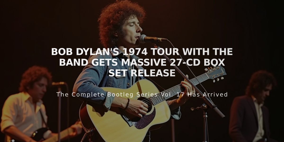 Bob Dylan's 1974 Tour with The Band Gets Massive 27-CD Box Set Release