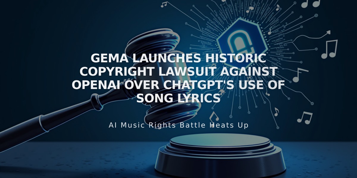 GEMA Launches Historic Copyright Lawsuit Against OpenAI Over ChatGPT's Use of Song Lyrics