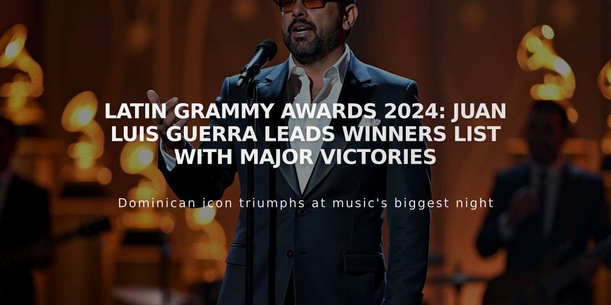 Latin Grammy Awards 2024: Juan Luis Guerra Leads Winners List with Major Victories