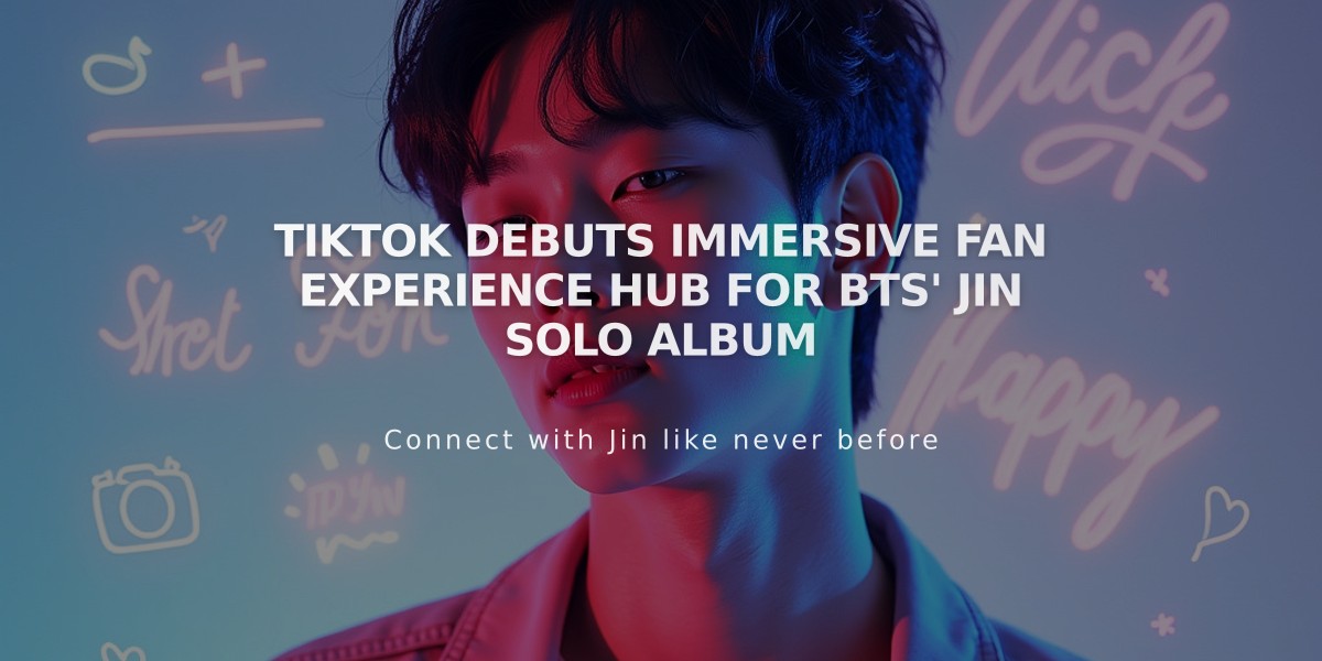 TikTok Debuts Immersive Fan Experience Hub for BTS' Jin Solo Album