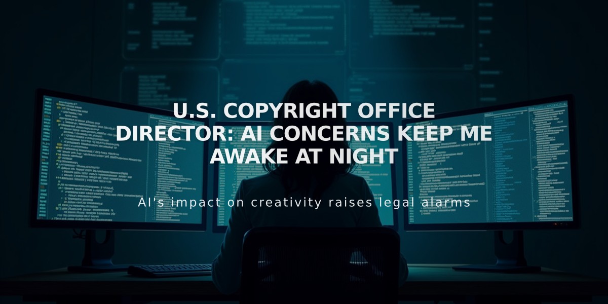 U.S. Copyright Office Director: AI Concerns Keep Me Awake at Night