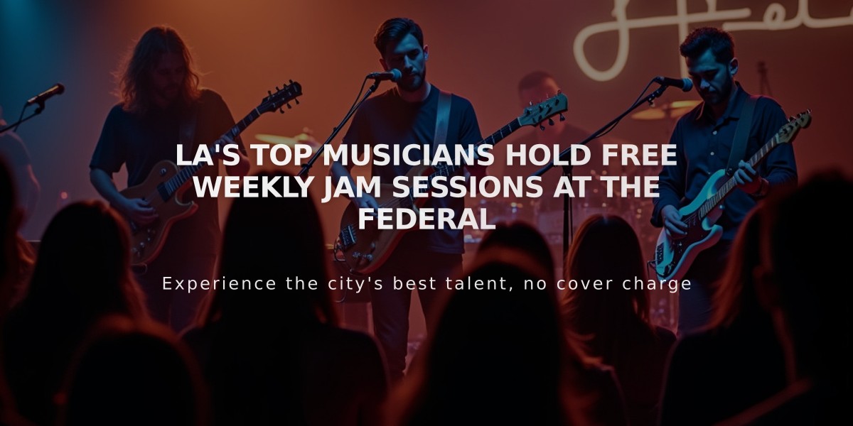 LA's Top Musicians Hold Free Weekly Jam Sessions at The Federal